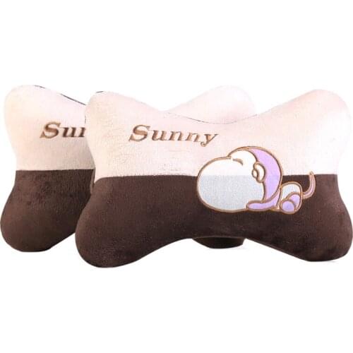 Cartoon Plush Car Neck Pillow Headrest For Car Seat Breathable Comfortable Soft Car Rest Universal Cushion Accessories Pillow