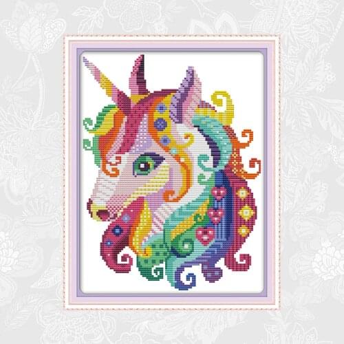 Embroidery Needlework Set, Handmade Crafts Home Decor, Unicorn Count Print Canvas DMC 14CT 11CT Cross Stitch kits