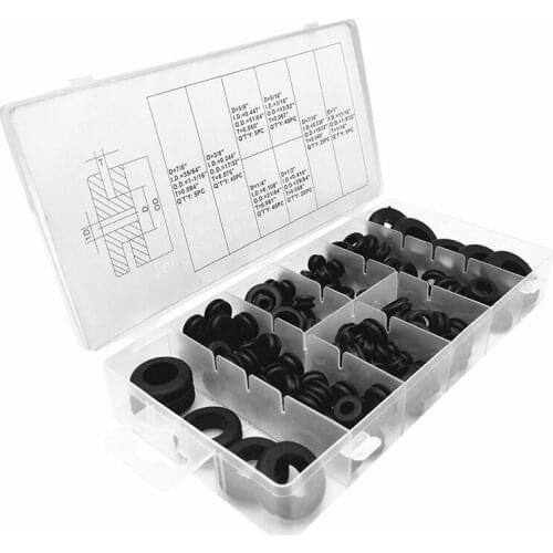 180pcs Rubber Grommets Set With Box Electrical Cable Lines Protective Fasteners Bushing Sealing Assortment Body Plugs