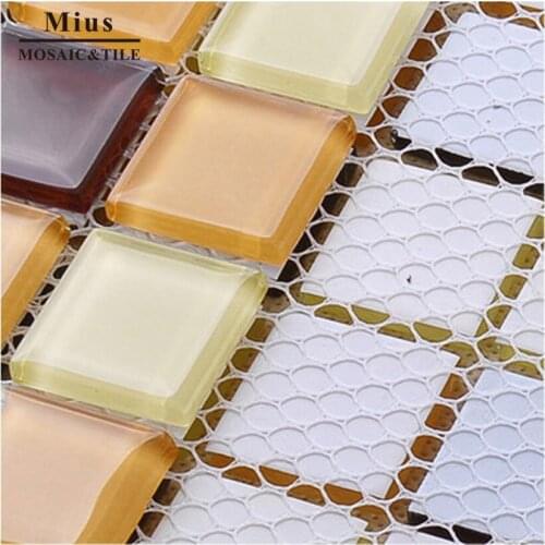 Brown glass tile mosaic mural