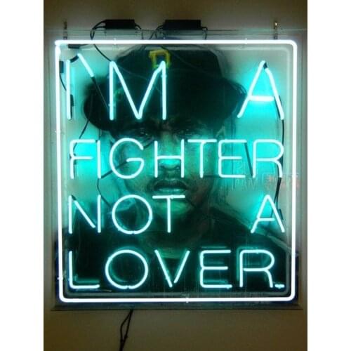 Neon Sign For I am a fighter not a love Glass Tubes Commercial Home Lamp resterant light advertise custom DESIGN Handmade light