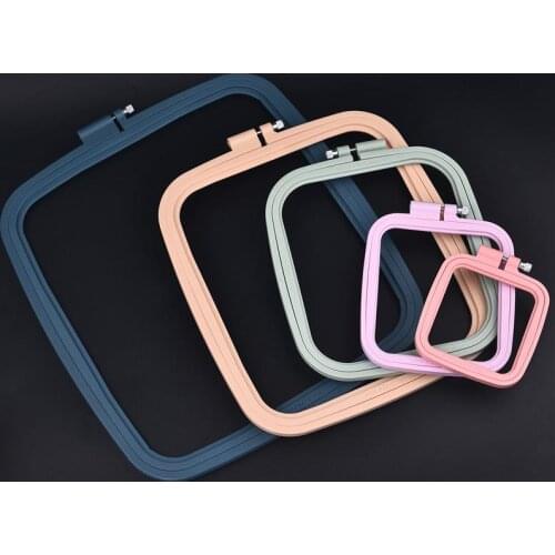 New Square Plastic Embroidery Hoops Sewing Tool Frame Set Plastic Embroidery Hoop Ring For DIY Cross Stitch Needle Craft Tool