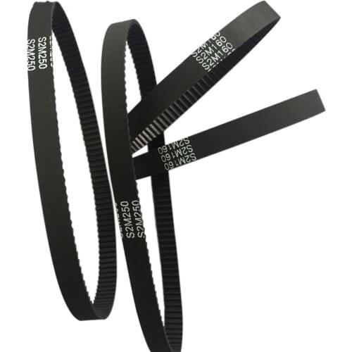 5Pcs S2M Timing Belt, Length 160-198mm, Width 6mm, Closed-loop Synchronous Rubber Belts