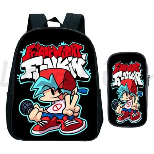 Friday Night Funkin Kindergarten Backpack Toddler School bag 2pcs Set with Pen Bag Children Knapsack Kids Mini Rucksack