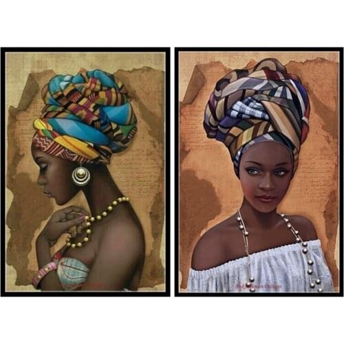 Counted Cross Stitch Kits Needlework Embroidery - Crafts 14 ct Aida DMC Color DIY Arts Handmade Home Decor - African Girl
