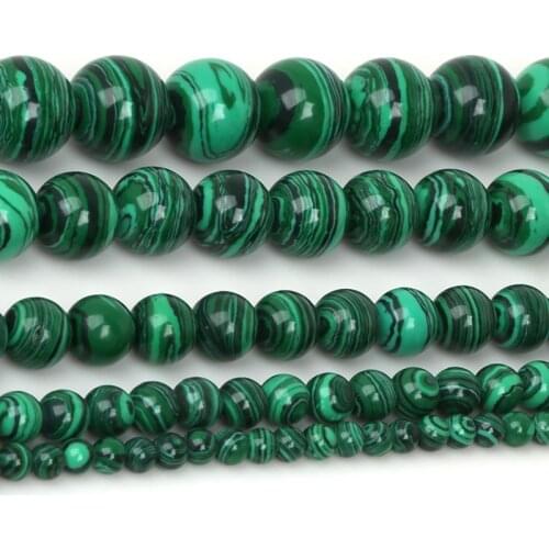 Wholesale 4mm 6mm 8mm 10mm 12mm Malachite Bead Round Loose Spacer stone Beads For fashion jewelry High Quality