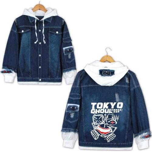 Tokyo Ghoul Hoodies Sweatshirt Anime Denim Hooded Jacket Unisex Casual Coat Cosplay Costume