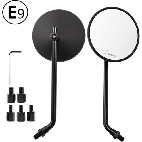 2pcs 8mm 10mm Universal Motorcycle Round Side Back View Mirror Motorbike Side Mirrors E-bike Scooter Rearview