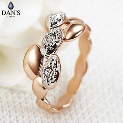 Dans Element Austrian Crystals Flower Rings for Women healthful Anti Allergies #RA15195