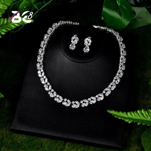 Be 8 Luxury Bridal Jewelry Sets Exquisite Water Drop Design AAA Cubic Zirconia Crystal Jewelry Brilliant Bijoux for Women S113