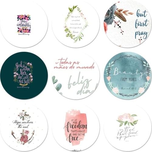 Bible Philippians Jesus Christ Christian Icons Pins Badge Decoration Brooches Metal Badges For Backpack Decoration 58mm