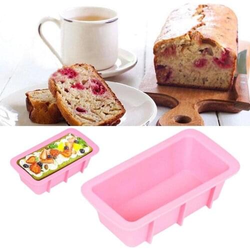 1pcs Silicone Mold For Toast Small Rectangle Handmade Soap Hot Bread Bakeware Cake Toasts Square Pastry Mould Resin