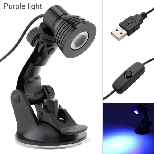 3W USB UV Purple Light Table Lamp Flexible Eye Protection Desk Suction Cup Lamp Bedroom Living Room Lamp for Study Reading Work