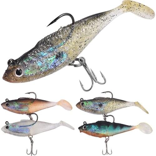 5pcs Fishing Lures Soft Bait Wobblers Fishing Soft Lures Silicone Artificial 3D Simulation Baits