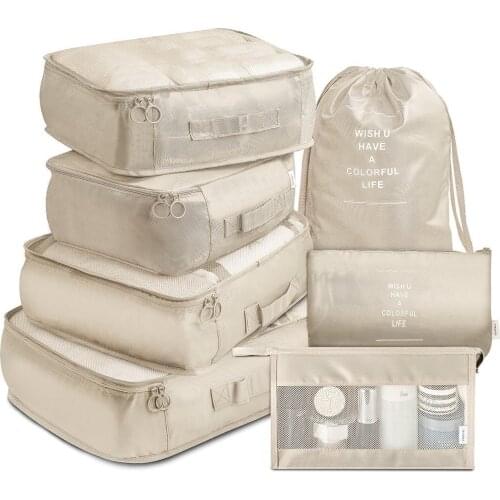 7PC Storage Organizer Makeup Bag Box for Womens Cosmetics Bag Clothes Organizer Travel Suitcase Bags for Shoes