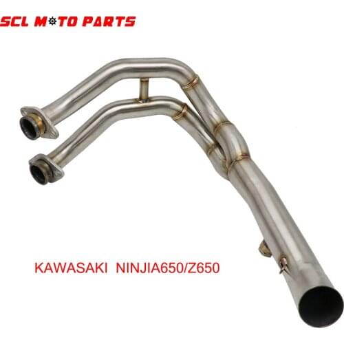 ALconstar-Racing Motorcycle Exhaust Middle Pipe Full System For Kawasaki NINJIA650 Z650 2018 With Sensor