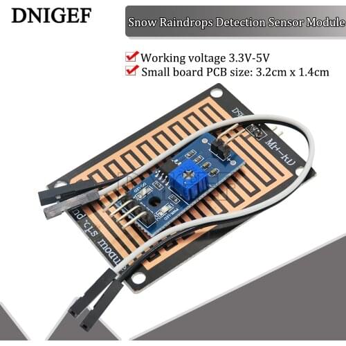 DENGEF Snow Raindrops Detection Sensor Module Rain Weather Sensor Module Humidity for Arduino High Sensitivity