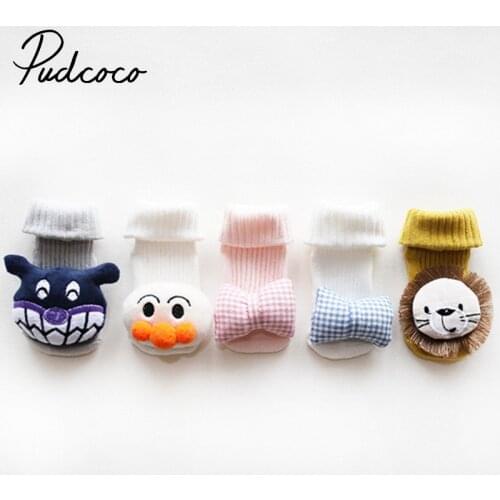 Baby Foot Socks Kids Newborn Baby Cartoon 3D Animals Anti-slip Tights Shoes Boots Floor Slipper Bowknot Stockings 0-3T