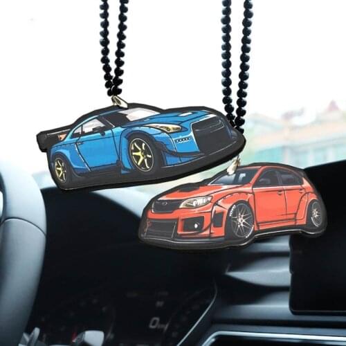 Double-Sided Red Blue Vehicle Modification Model Hanging Car Rearview Mirror Pendant Auto Pendant Ornaments For Man and Women