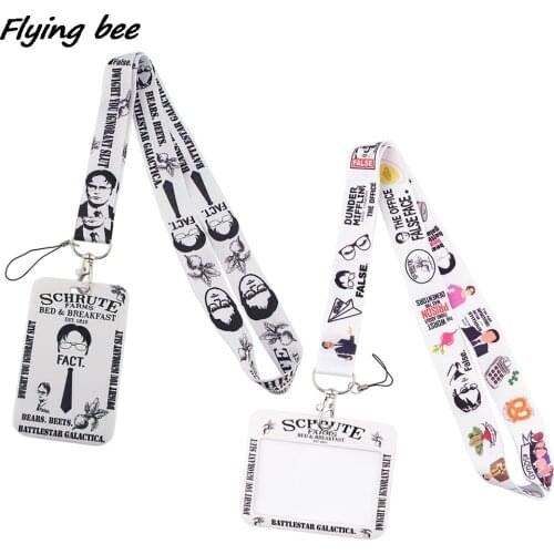 Flyingbee X1956 Fashion TV Show The Office Card Holder ID Holder Bus Card Holder Staff Card Lanyard For Keys Phone DIY Hang Rope