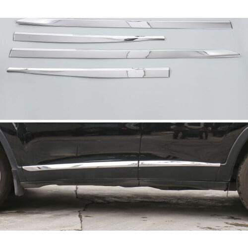 Chrome ABS Car Body Side Door Moulding Trim Cover Strip 4Pcs Fit Jeep Cherokee 2014-2016