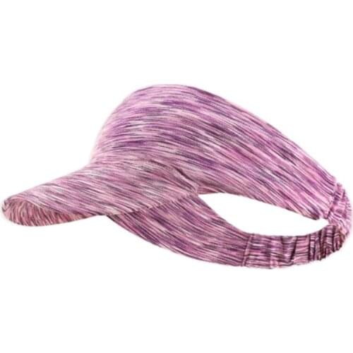 Women Men Summer Sun Visor Headband Cap Multicolored Striped UV Protection Empty Top Baseball Hat for Outdoor Running