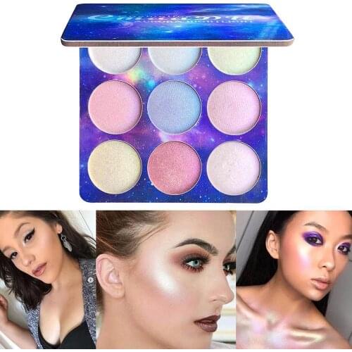 Beautiful Glitter Professional Eyeshadow Palette 9 Colors Contour Face Powder Glow Concealer Highlight Eyeshadow Makeup Palette