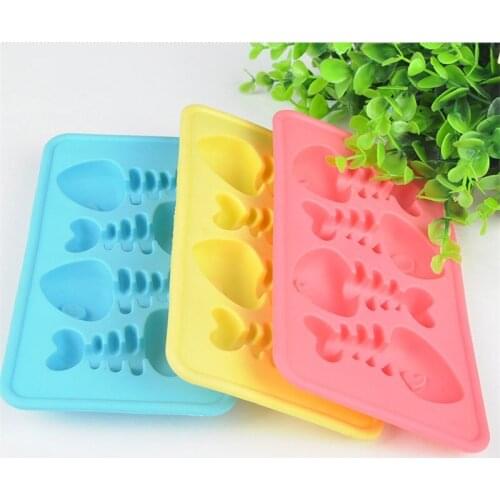Creative Silicone Cake Mold DIY Ice Cream Chocolate Mold Soap Silicone Mold 3D Fish Bones Ice Tray Cupcake Bakeware Baking IT037