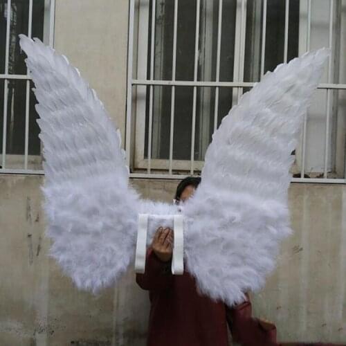 Costumized Adults large white angel feather wings Cosplay photography Game Display fashion show props Pure handmade