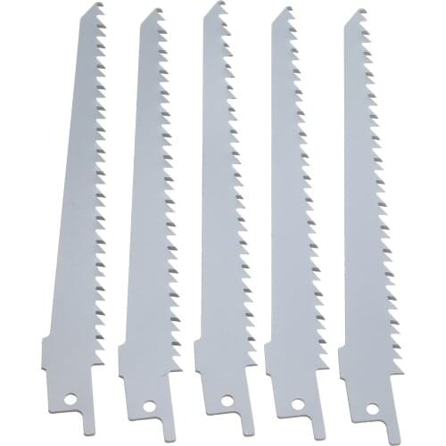 5 Pieces Reciprocating Saw Blades 6" 150mm Extra Sharp HCS Reciprocating Saw Blades S644D For Wood Hand & Power Tool Accessories
