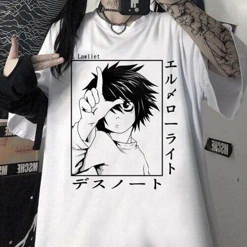 2021 Hot Japanese Anime Death Note T Shirt Women Kawaii Summer Tops Unisex Graphic Tees