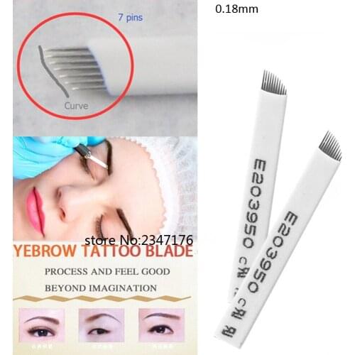 Lot No. & expiry date 0.18mm curve blade microblading needle permanent makeup Eyebrow Embroidery tattoo needle 9/11/14/16/18Upin