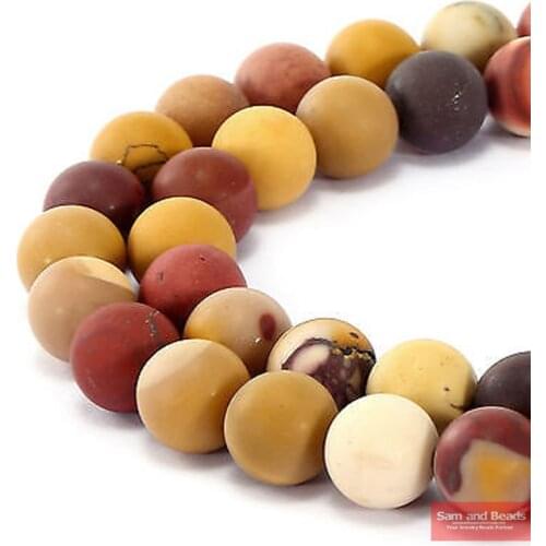 Natural Stone Dull Polish Matte Mookaite Round Beads 16" Strand 4 6 8 10 12MM Pick Size For Jewelry Making MMB20