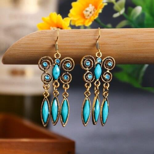 Trendy Butterfly Ethnic Earrings 2021 Retro Bohemia Holiday Style Antique Tassel Dangle Earrings For Women Indian Jhumka Jewelry