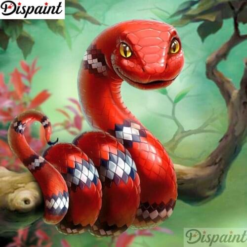 Dispaint Full Square/Round Drill 5D DIY Diamond Painting "Animal snake scenery" 3D Embroidery Cross Stitch 5D Home Decor A12418