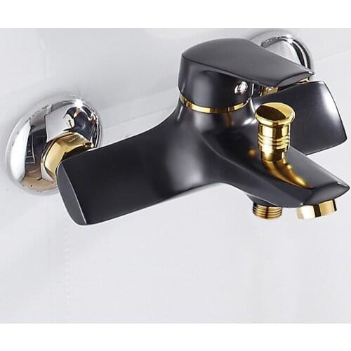 Wall Mounted Bathroom Faucet Valve Copper Triple Bathtub Faucet Mixer Tap Bath Shower Hot And Cold Water Mixing Valve Nozzle Tap