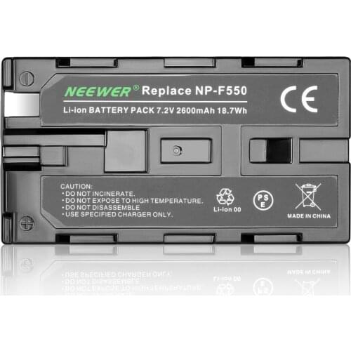 Neewer 7.4V 2600mAh Rechargeable Li-ion Battery Pack Replacement for Sony NP-F550/570/530, Compatible with Sony HandyCams
