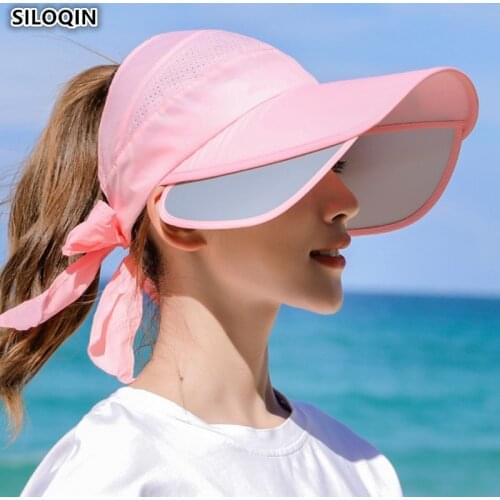 SILOQIN New Summer Sun-Protection Anti-UV EmptyTop Baseball Cap Womens Leisure Sports Beach Hat Snapback Sombrero Casquette