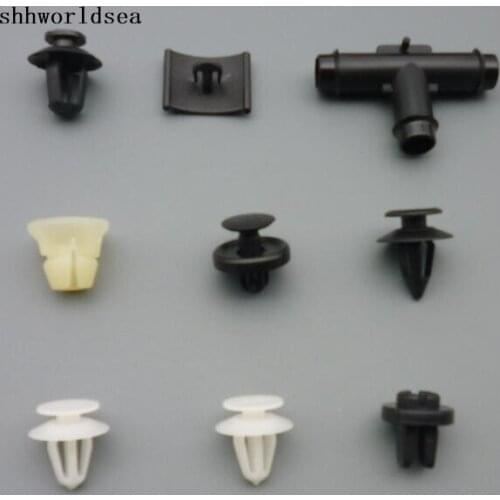 Shhworldsea 100pcs auto fasteners front fender liner push type retainer hose tee connector screw grommet trim panel retainer