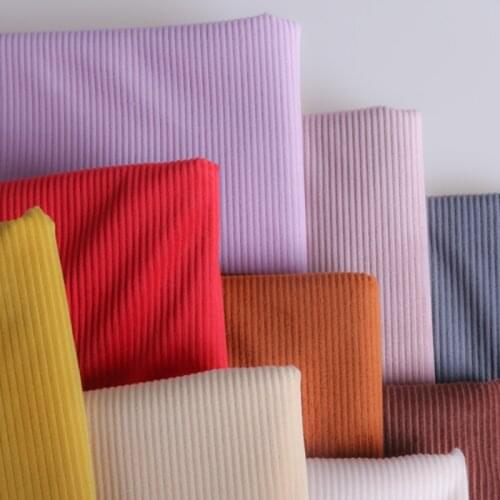Width 59'' Solid Color Soft Comfortable Striped Corduroy Fabric By The Half Yard For Outerwear Shirt Pants Material