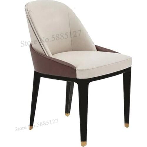 Customized Light Luxury Simple Model Room Chair Nordic Style Home Double Backrest Dining Chair Coffee Restaurant Creative Fashio