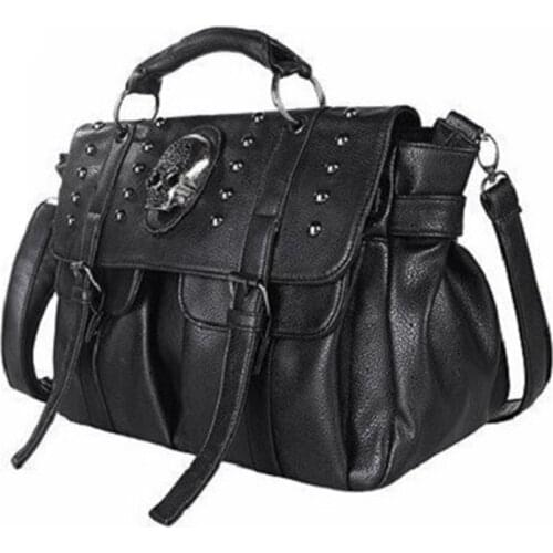 Shoulder Bag Lady Fashion Bag Designer Punk Skull Rivet Bag All-Match Womens Handbag Black Big Tote Bag