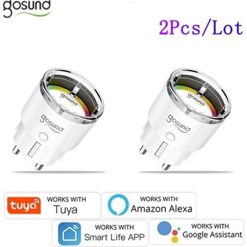 2PCS Gosund Smart Wifi Socket 10A/16A EU Plug With Power Monitor Remote Voice Control Works With Alexa Google Home Tuya App