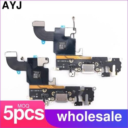 USB Charging Port Flex Cable for iPhone X XR XS Max 6 6S 7 8 Plus MIC Audio Jack 5 5S SE Charger Dock Connector Parts Mix Colors