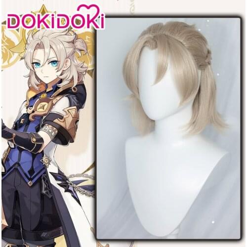DokiDoki Game Genshin Impact Cosplay Halloween Albedo Cosplay Wig Genshin Impact Albedo Cosplay Hair