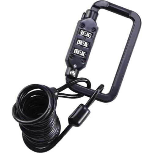 Bike Helmet Lock Mini Portable Anti-Theft Resettable 3 Digit Bicycle Cycling Spring Combination Cable Travel Luggage Hook Buckle