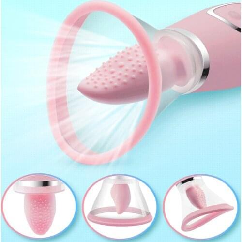 Tongue Vibrator Rechargeable Massager Female G-Spot Stimulation Nipple Sucker Sex Toy Teasing Clitoral Masturbation Products