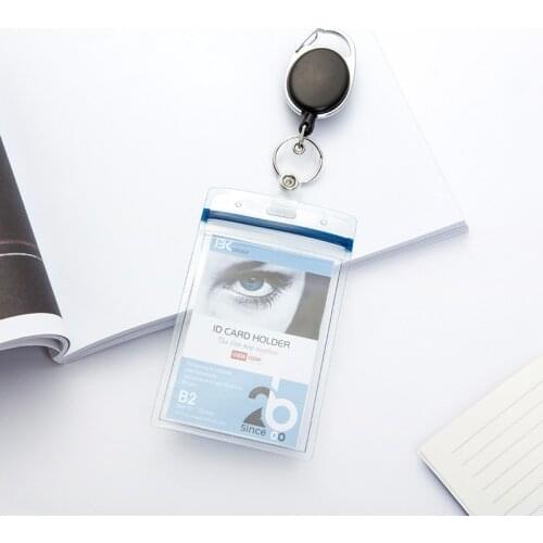 Retractable Pull Badge Reel Card Badge Holder Reels Transparent Card Holder Recoil Belt Key Ring Chain Clips for Id Badge Case