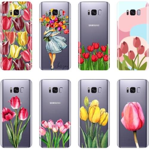 Back Cover For Samsung Galaxy S8 S9 Plus S5 S6 S7 Edge Soft Silicone Flower Girl Phone Case For Samsung Galaxy Note 9 8 5 4 Case