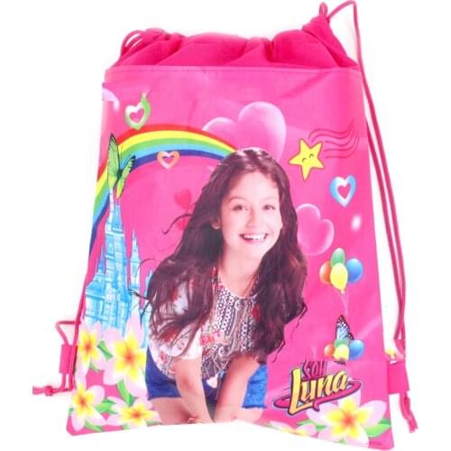 1pcs/lot Birthday Party Soy Luna Theme Baby Shower Girls Favors Non-woven Fabrics Mochila Decoration Drawstring Gifts Loot Bags